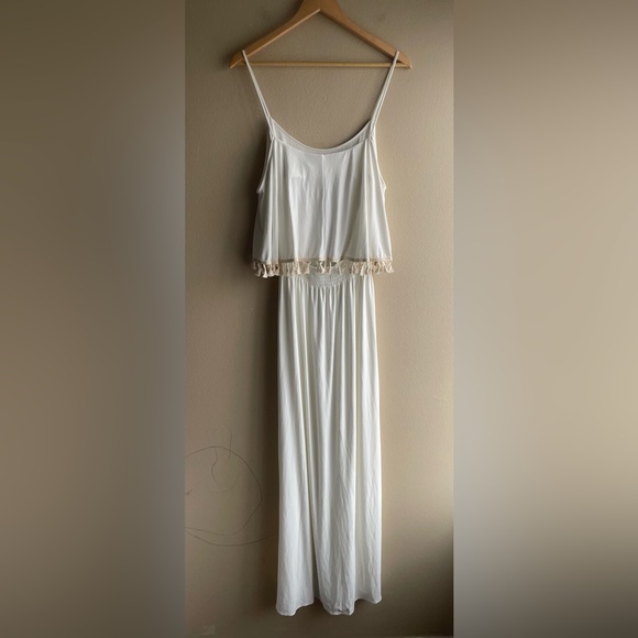New Tbagslosangeles Women White Maxi Long Dress Size Medium - Picture 6 of 14